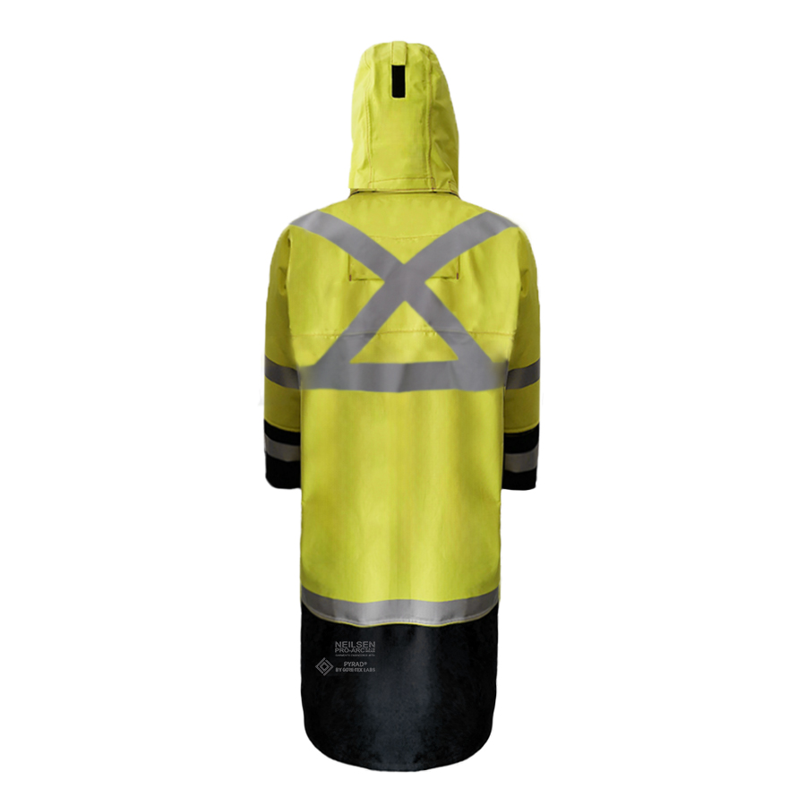 EXTREME GORE-TEX PYRAD® CAT 3 FR/ARC Rated Breathable High Visibility Rainwear Trench Coat Yellow/Black